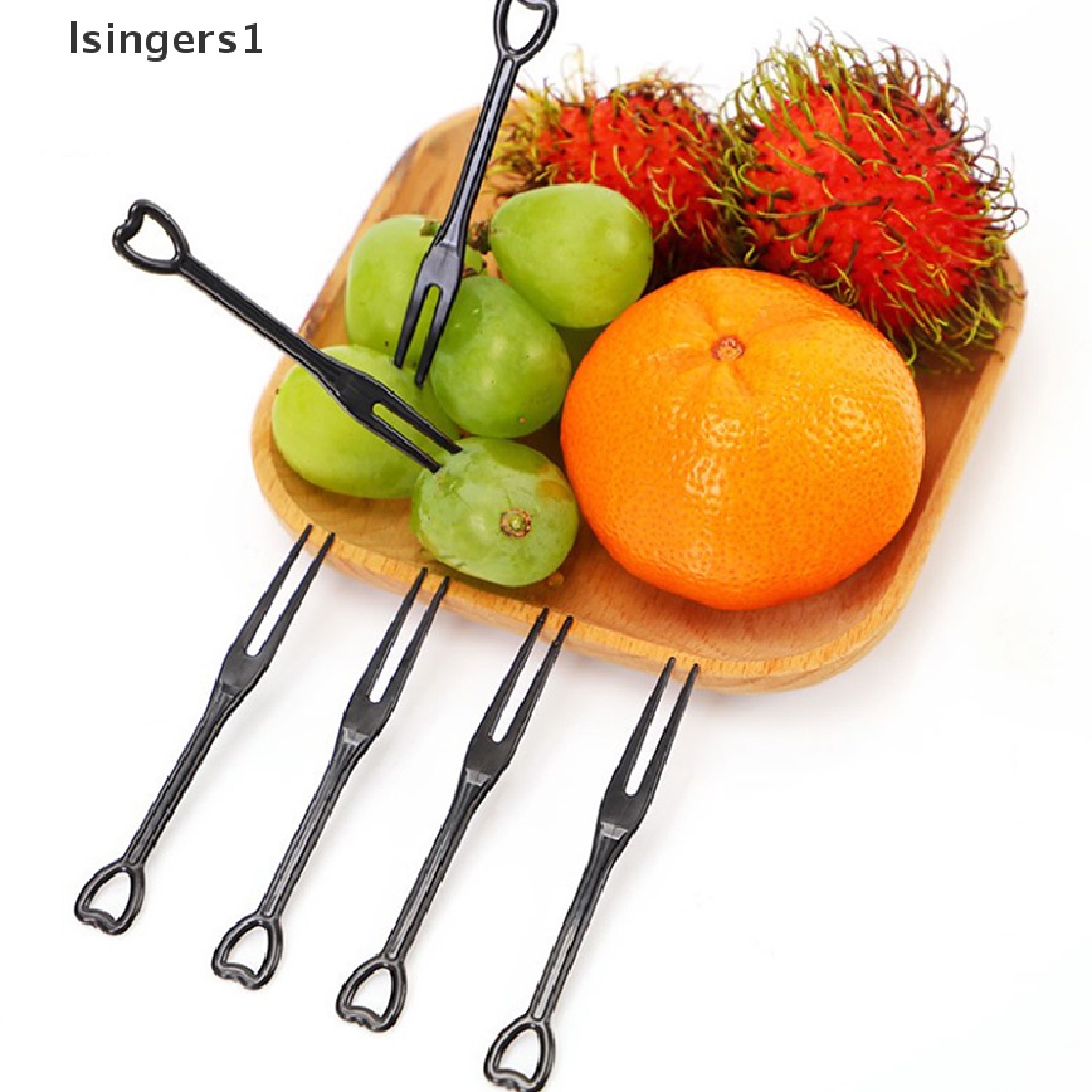 (lsingers1) 150pcs Garpu Buah / Kue Mini Sekali Pakai Bahan Plastik Untuk Pesta