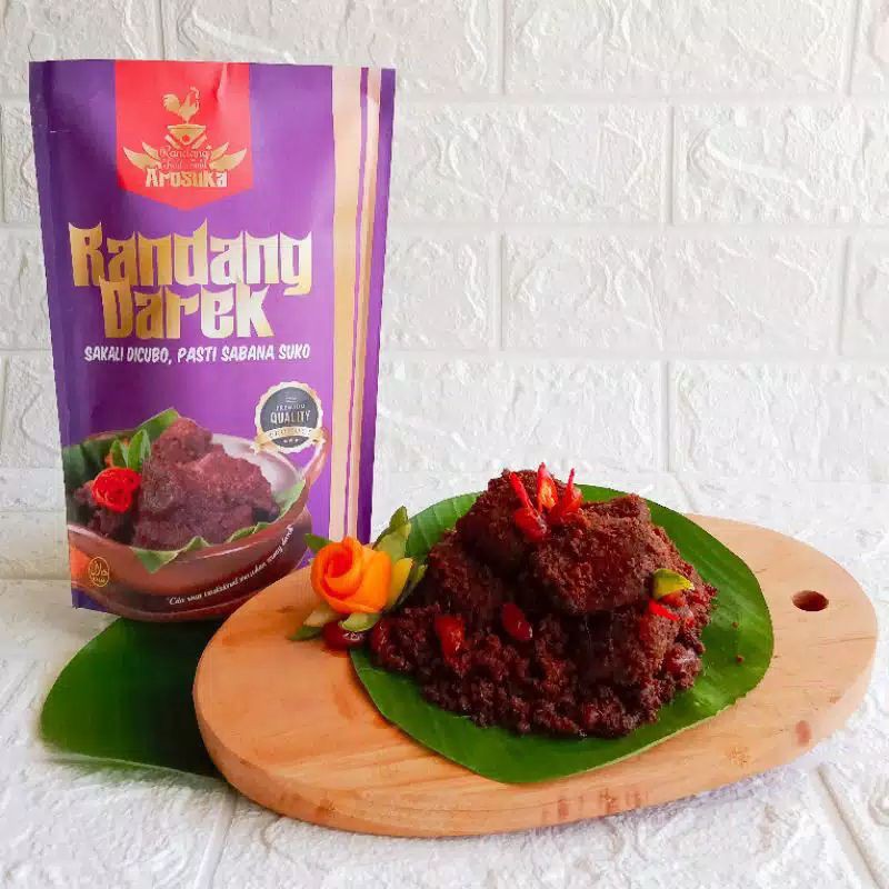 

RANDANG DAGING DAREK KHAS SOLOK 250 gram - Rendang Tradisional Arosuka