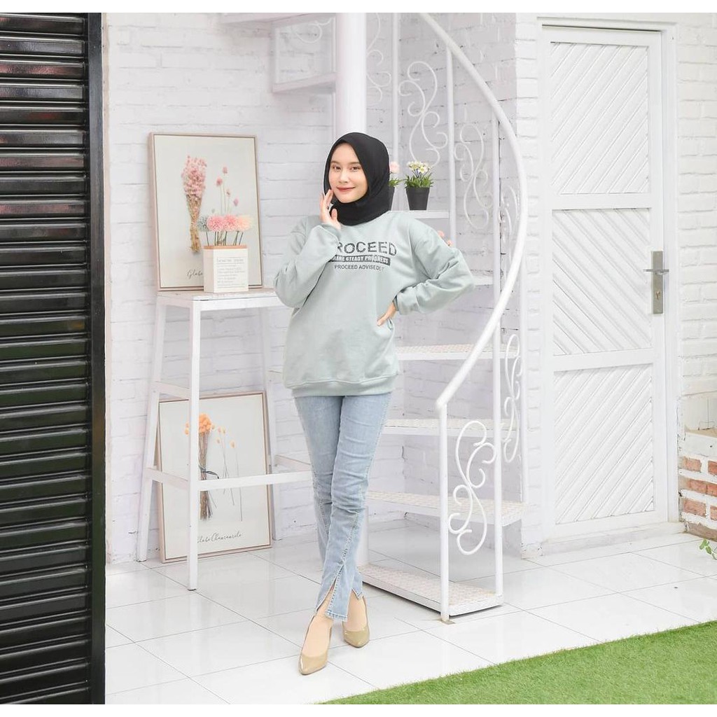 proceed sweater crewneck terbaru wanita pria uptodate