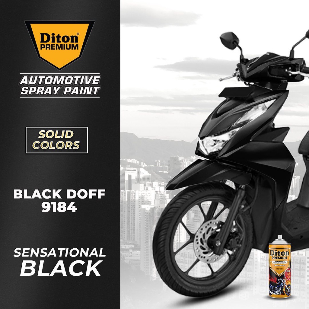 DITON PREMIUM Cat Semprot Standard - Black Doff 9184