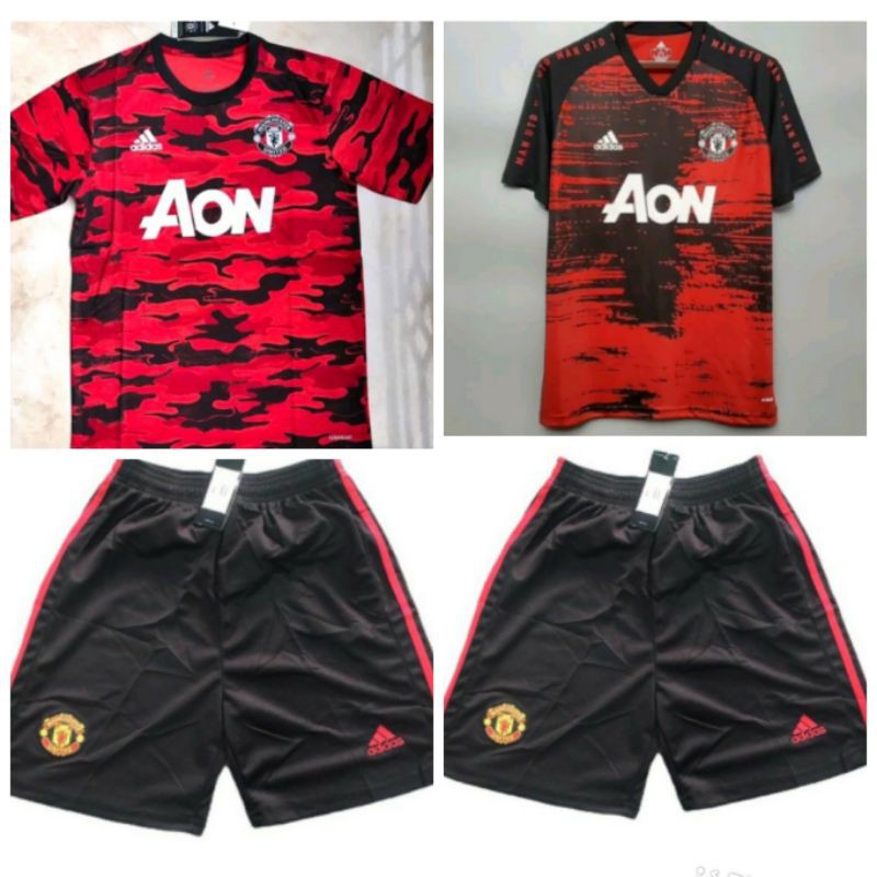 Stelan Setelan Jersey Kaos Baju Bola Training Latihan Pre Match MU Manchester United XXL 2020 2021