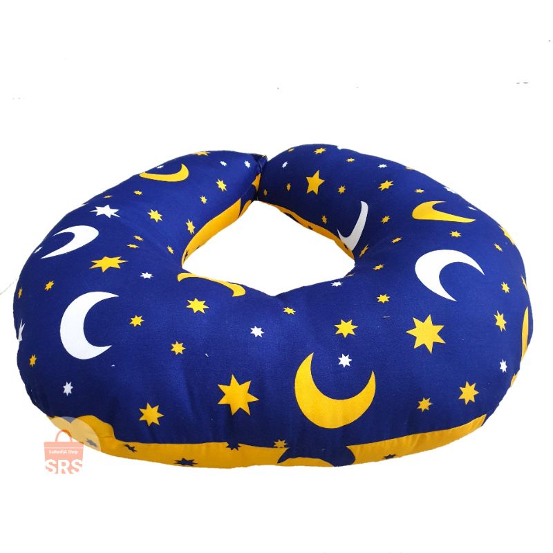 Bantal Menyusui (BANSUI) Bayi Baby Nursing Pillow Bantal Donat Motif Caracter Bulan Bintang