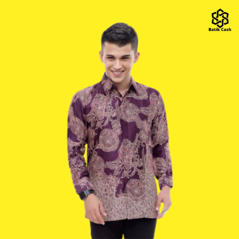batik semi sutra 3 saku / kemeja batik pria / batik semi sutra