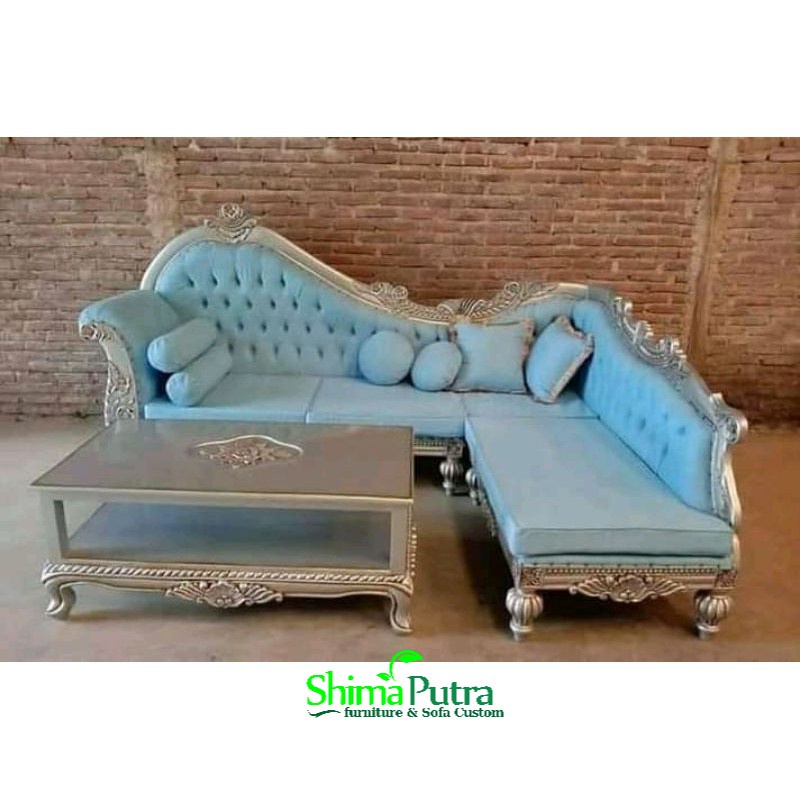 Sofa Ukir Cleopatra Modern Design , Sofa Sudut Ukir