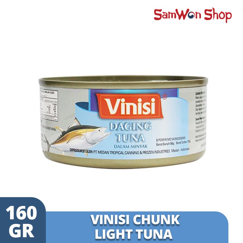 

VINISI CHUNK LIGHT TUNA 160 GRAM - IKAN TUNA KALENG SEHAT TANPA MSG