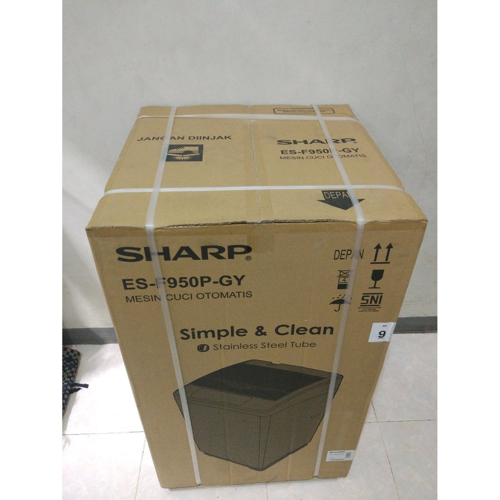 Sharp ES-F950P-GY Mesin Cuci Top Loading 7.5 Kg ESF950 Otomatis