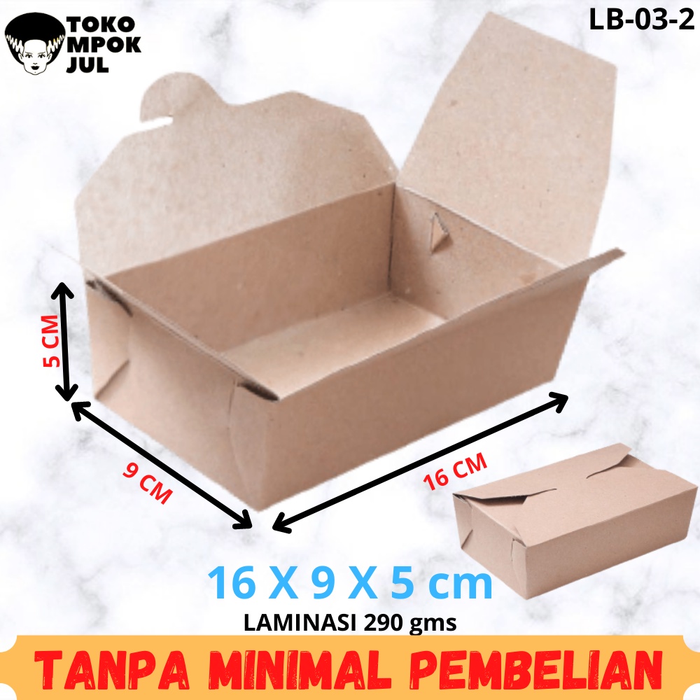 

TANPA MINIMUM - Lunch Box Dus Nasi Goreng Kotak Kardus Makanan Snack Spaghetti Mie 16x9x5 cm Laminasi