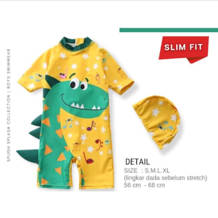 Baju Renang Jumper Set DINO / Swim Wear / Pakaian Renang Anak Bayi