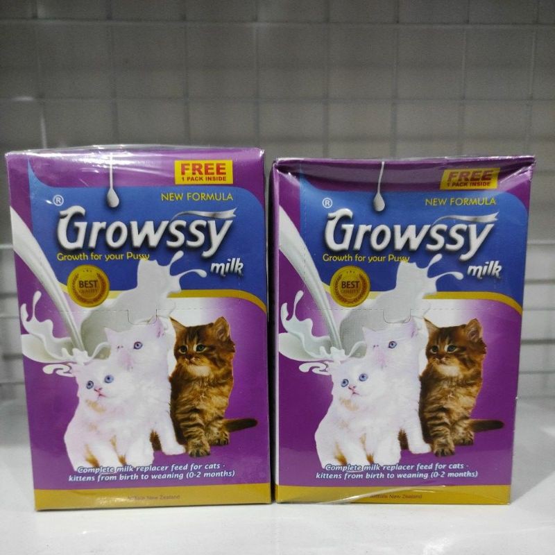 Susu kucing /Susu Growssy Milk 0-2 Months -1 Box 10 free 1