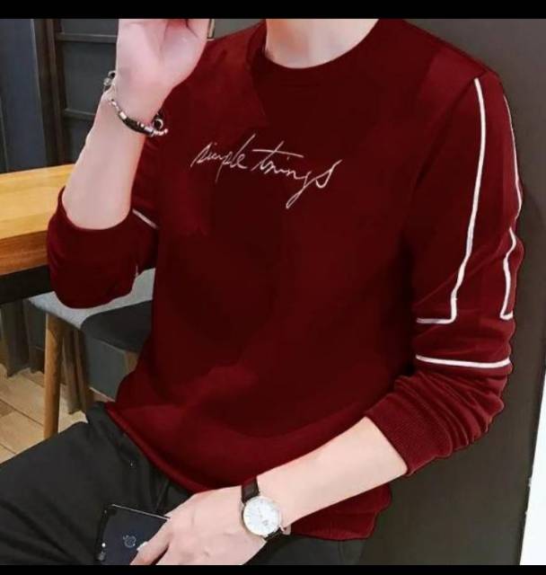 Kaos sweater pria lengan panjang pria