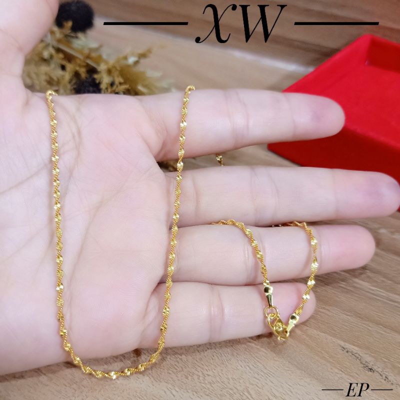 Kalung Yaxiya Rantai mewah warna 24k 45cm