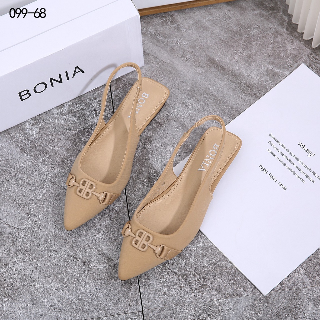 Satin B-Logo Flat Shoes 099-68