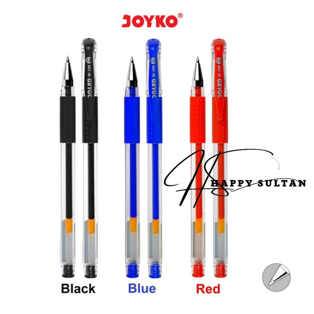 

Gel Pen Pulpen Pena Joyko JK-100 0.5 mm Pulpen Hitam Merah Biru