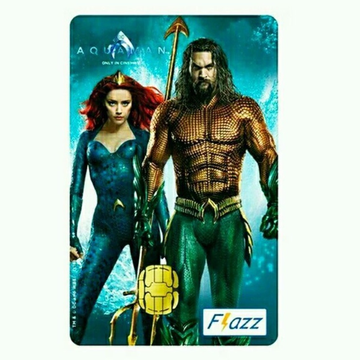 Kartu eTOLL Flazz BCA Limited Edition AQUAMAN - Aquaman &amp; Mera ORI /Like eTOLL eMONEY Tapcash or Brizzi