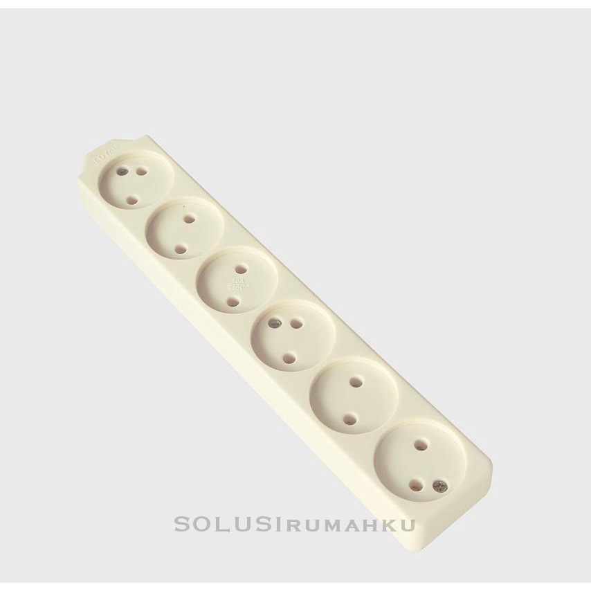 LOYAL Stop Kontak Tipis 6 Lubang / Terminal Kuningan Colokan Listrik