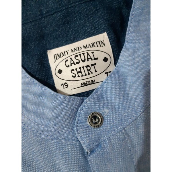 Kemeja Pria Lengan Panjang Jimmy & Martin Blue Biru Size M