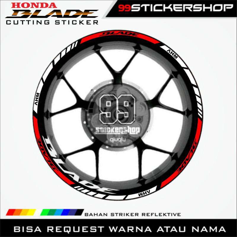 stiker velg motor Honda BLADE