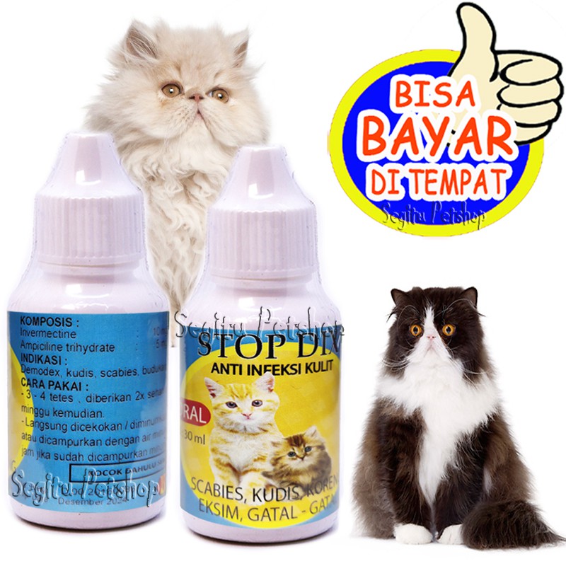 OBAT SCABIES KUCING ORAL SAKIT JAMUR KORENG DEMODEX KEPROMEC STOP DIX