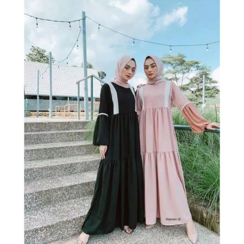 HAYLA LONG DRESS - DRESS KONDANGAN WANITA REMAJA MUSLIM KEKINIAN - BAJU GAMIS JUMBO WANITA TERBARU 2022 – GAMIS HITAM ANAK PEREMPUAN – DRESS RENDA BORDIR PUTIH – DRESS KOREAN – DRESS PESTA – DRESS BUSUI - DRES - PAKAIAN WANITA