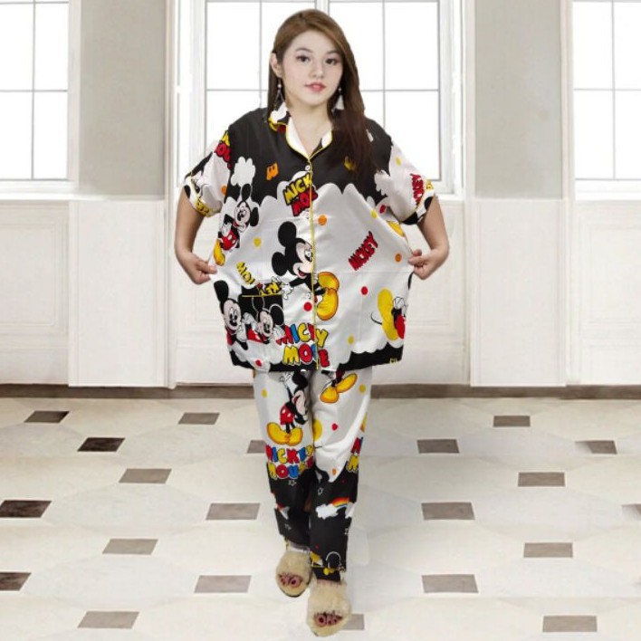 PIYAMA CP JUMBO SIZE XXL/KARAKTER/PIYAMA CPJUMBO STARMOON/BAJU TIDUR-MK AWAN HITAM