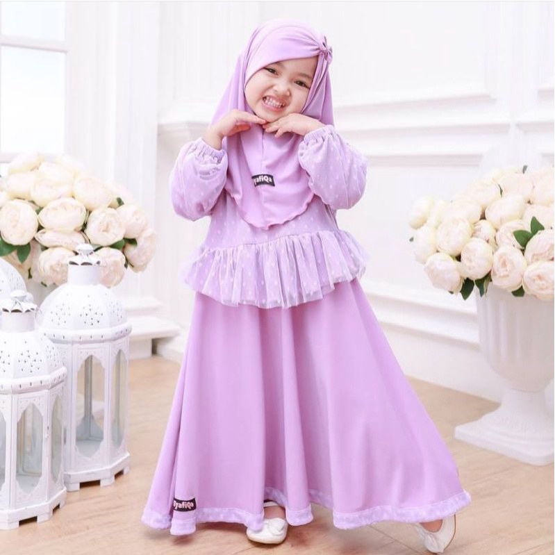 Gamis anak luna set hijab