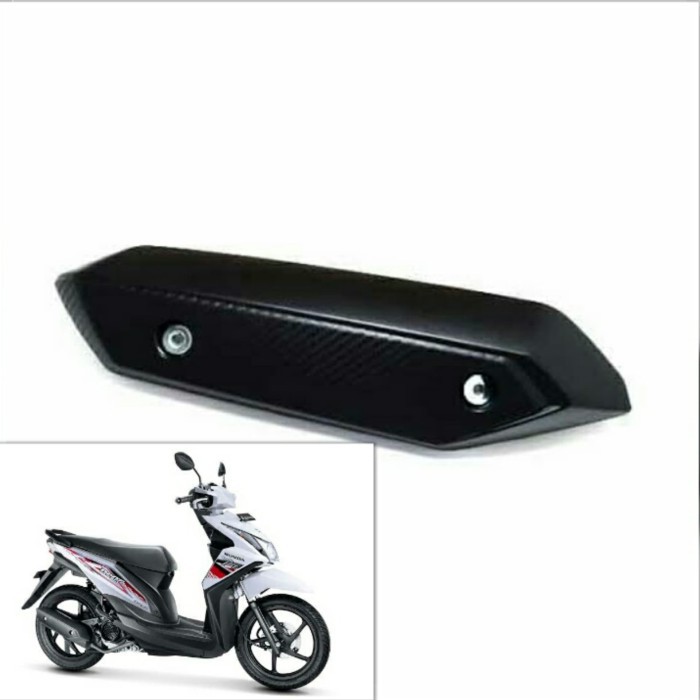 COVER TUTUP PELINDUNG KENALPOT KNALPOT MOTOR HONDA BEAT FI 2013 2014 NON ESP HITAM TEBAL ORIGINAL