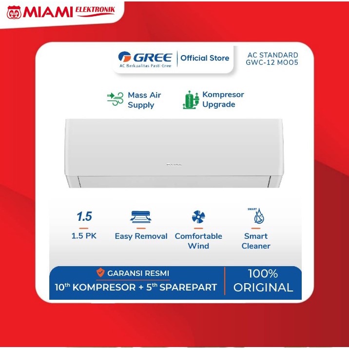 AC Split GREE 1.5PK GWC-12MOO5 / AC 1.5PK GWC12MOO5