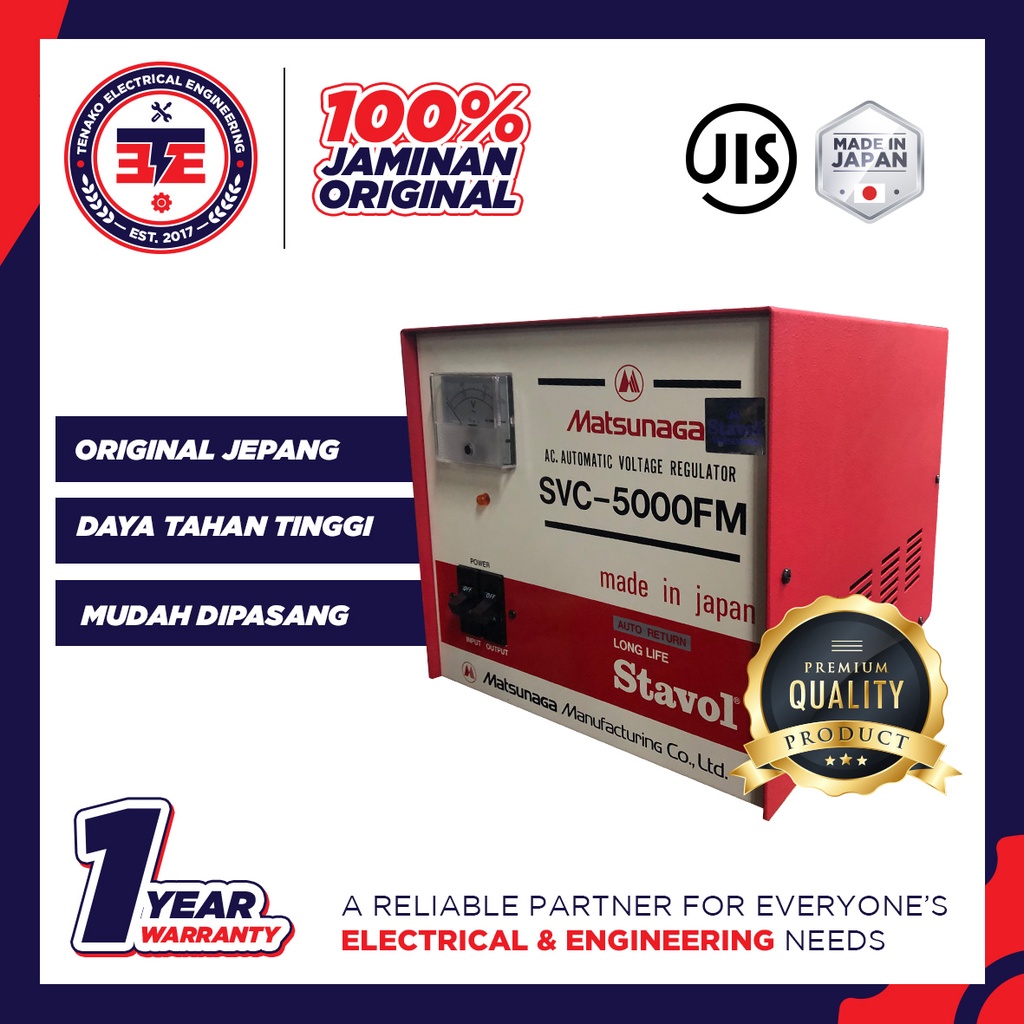 Stabilizer Matsunaga SVC-5000FM Original Made in Japan Stavol 5000 Watt