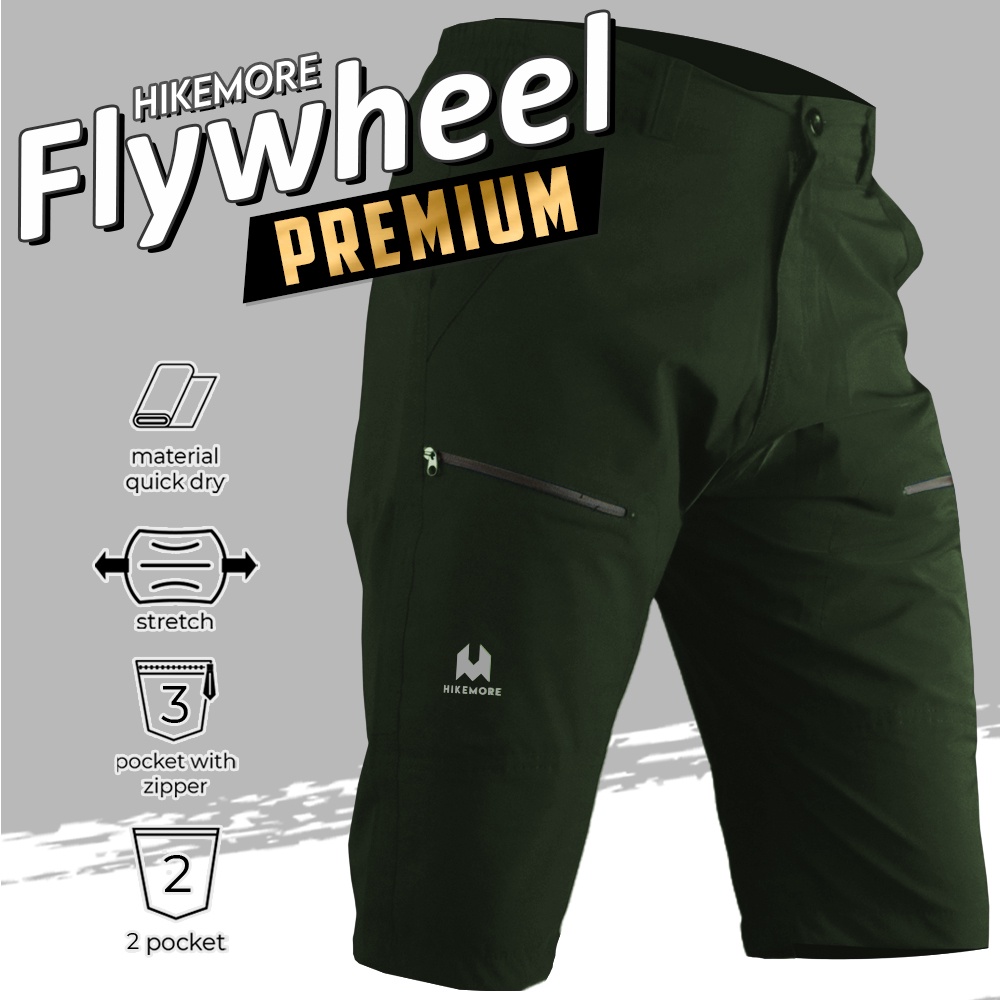 Hikemore Flywheel Premium Celana Pendek Gunung Outdoor Quickdry Dry Fit Original