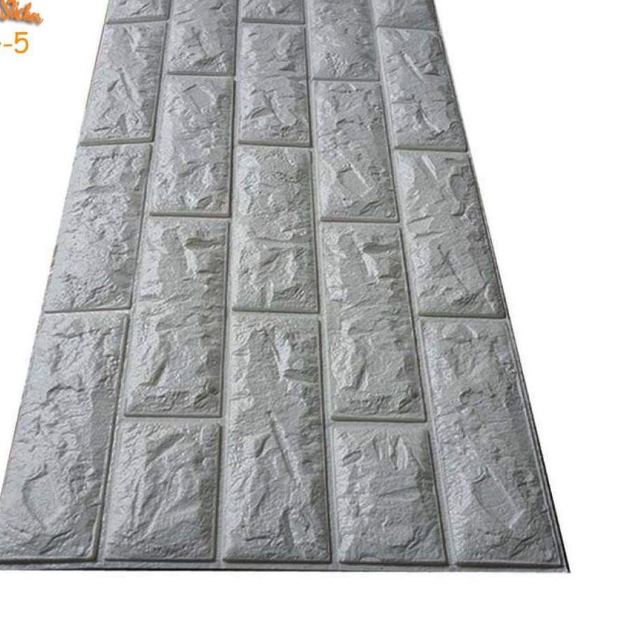 wallpaper 3D Foam Modern wallpaper timbul Wallfoam dinding Batu Bata Brickfoam tebal ukuran 38 x 70cm WHFURNITURE-ABU