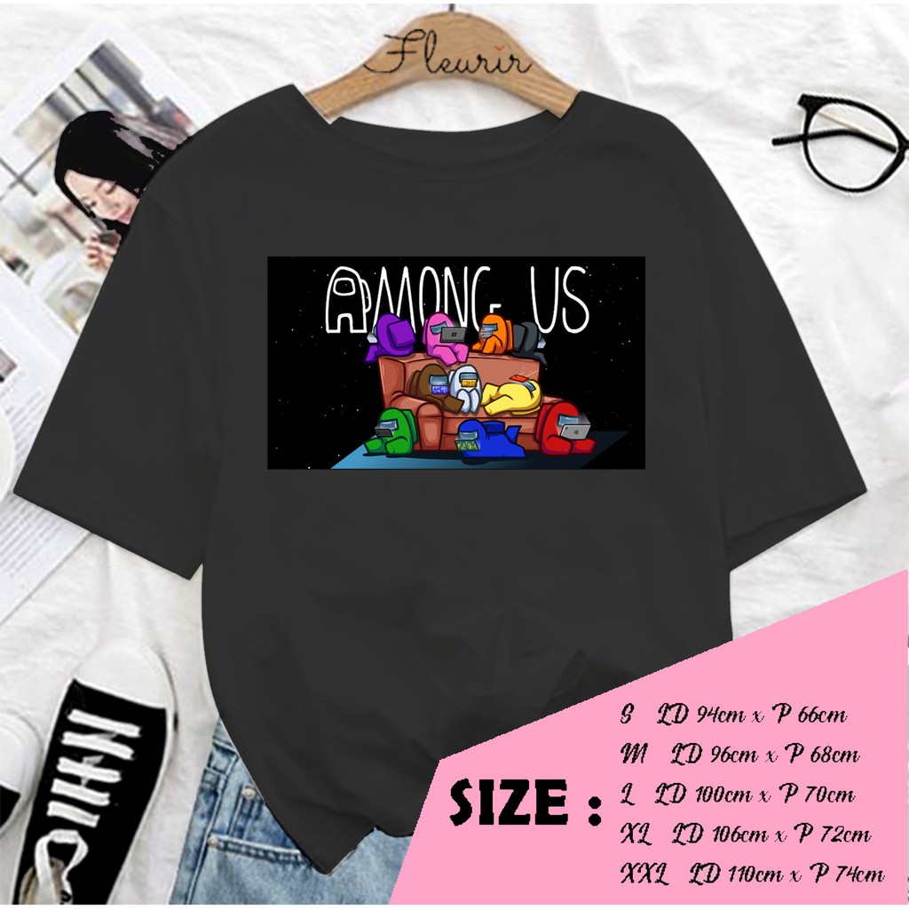 FLEURIR - KAOS KARTUN LUCU WANITA DEWASA LENGAN PENDEK TEE UNISEX