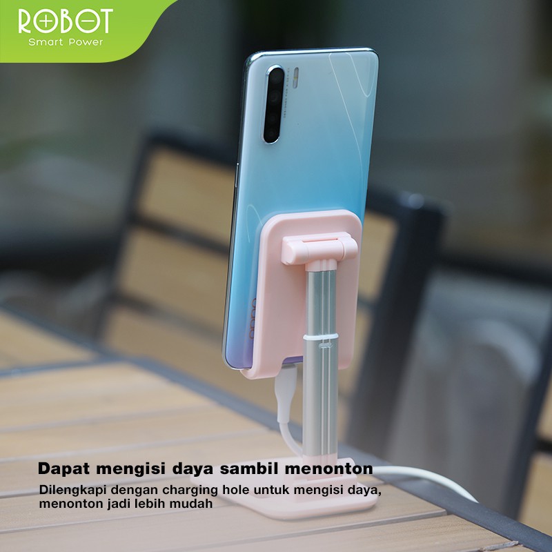ROBOT RT-US06 Fully Foldable Liftable Universal Stand Phone Holder - Garansi Resmi 1 Tahun