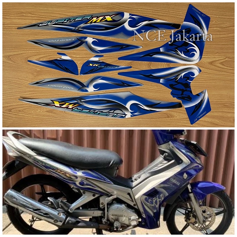 STIKER STRIPING JUPITER MX 2008 BIRU SILVER