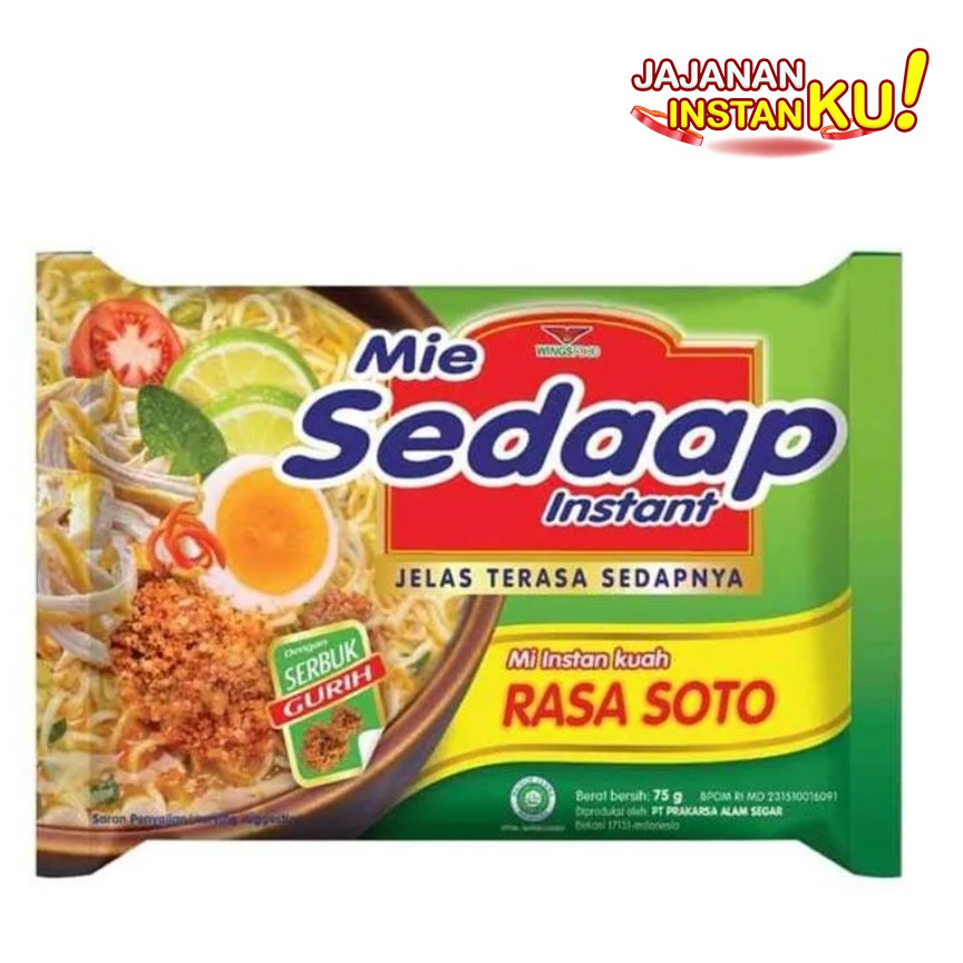 

MIE SEDAAP SOTO KUAH 75 gr /MIE SOTO / MIE SEDAAP/ MIE KUAH / MIE INSTANT / MIE SEDAP / MIE KOREA