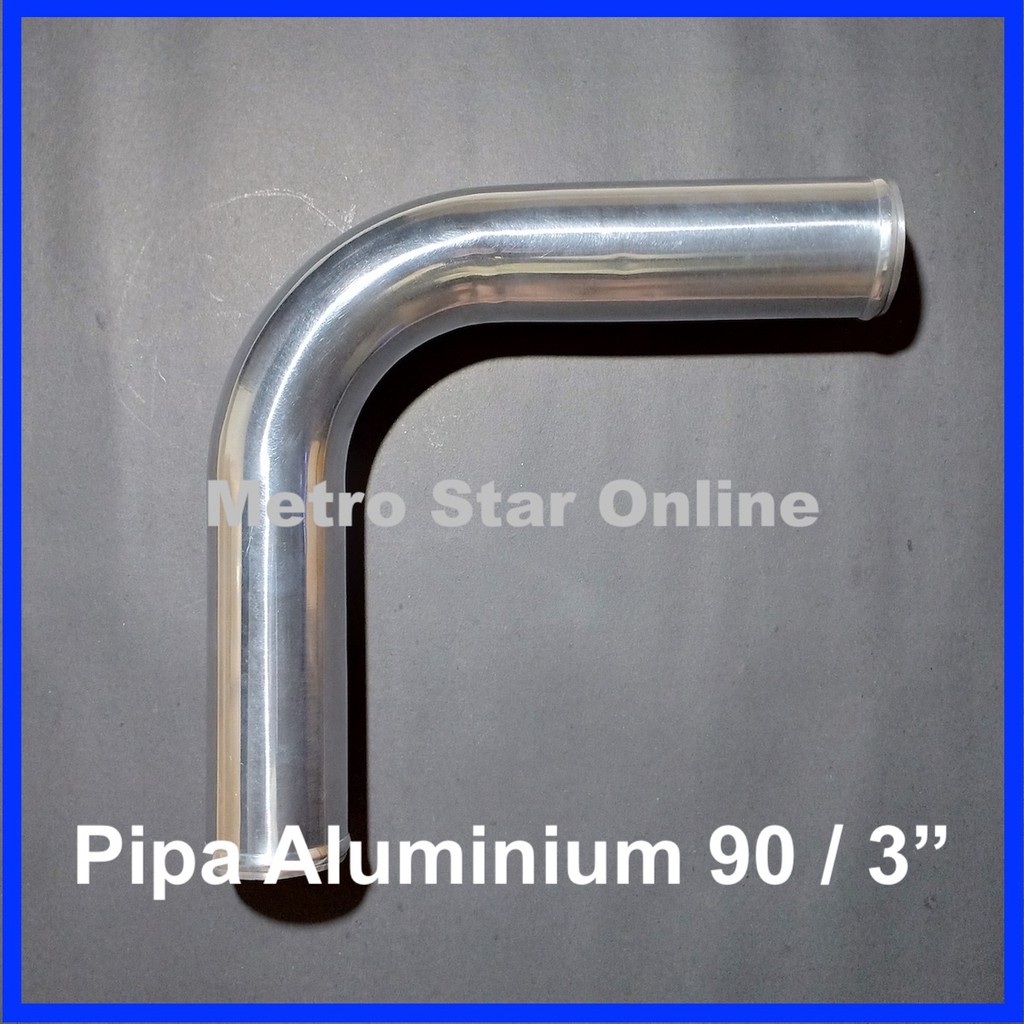 Pipa Aluminium 90 Derajat 3" Pipa Intercooler Pipa Turbo Pipa Filter Udara Mobil Universal Custom