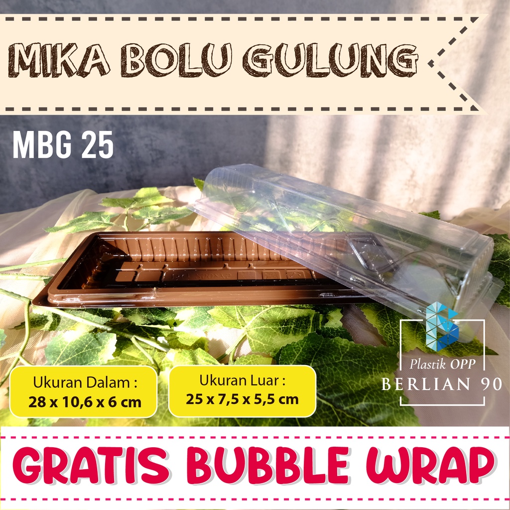 Mika Bolu Gulung BG 25 Tray Bolu Gulung Besar Mika Roll Cake Box Plastik Mika Kue Bolu Gulung