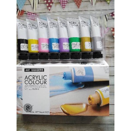

Super Sale Cat acrylic art rangers glitter/metalic/pastel 8 warna @22 ml