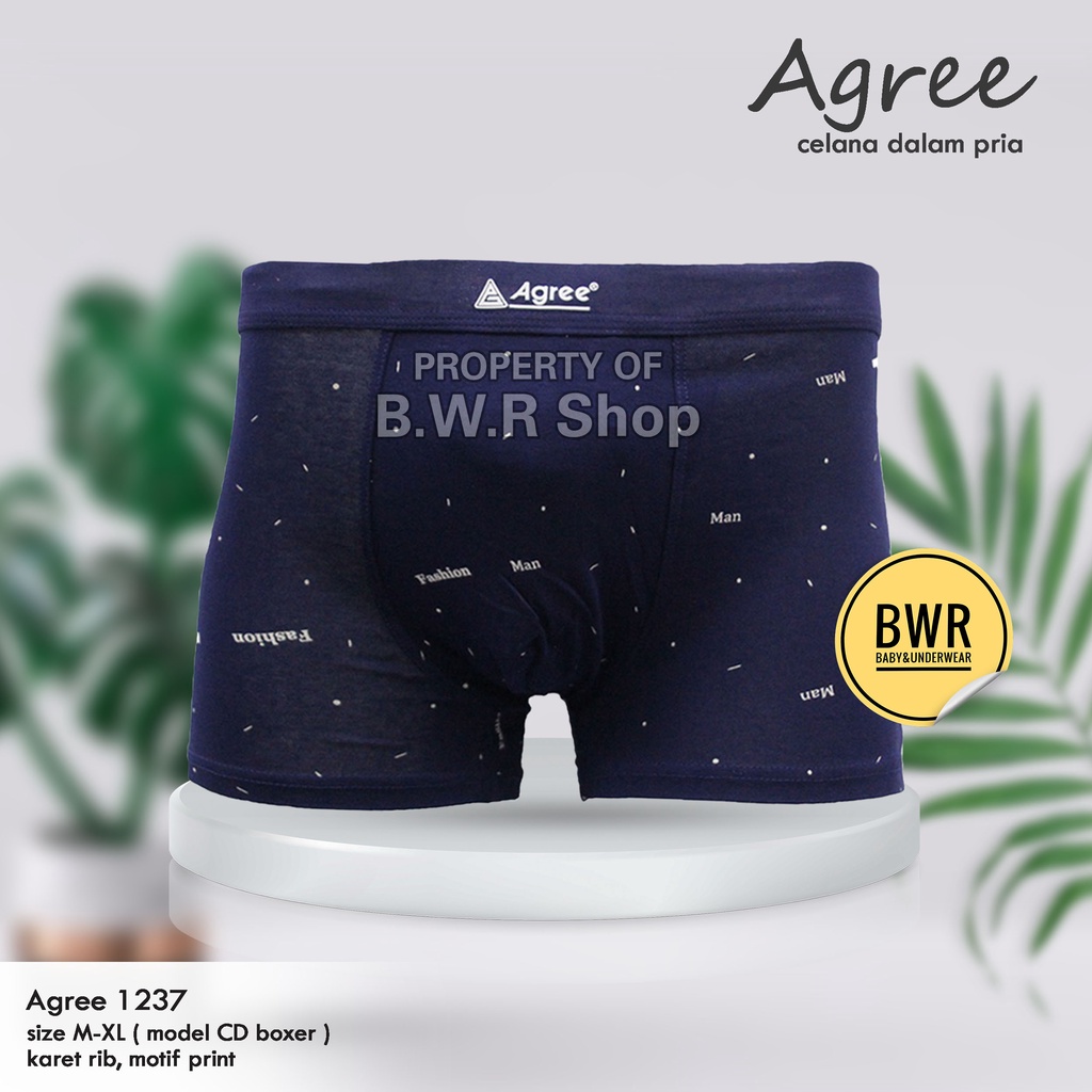 [ 3pc ] CD BOXER AGREE 1237 / Celana Dalam Pria Agree Sport Boxer / CD Boxer Pria Adem 1237 | Bwr