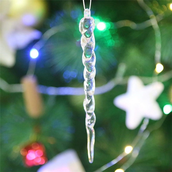 [ 12Pcs/Set Christmas Simulation Icicle Pendant  For Xmas  Hanging Ornaments Tree Home Decoration  ]