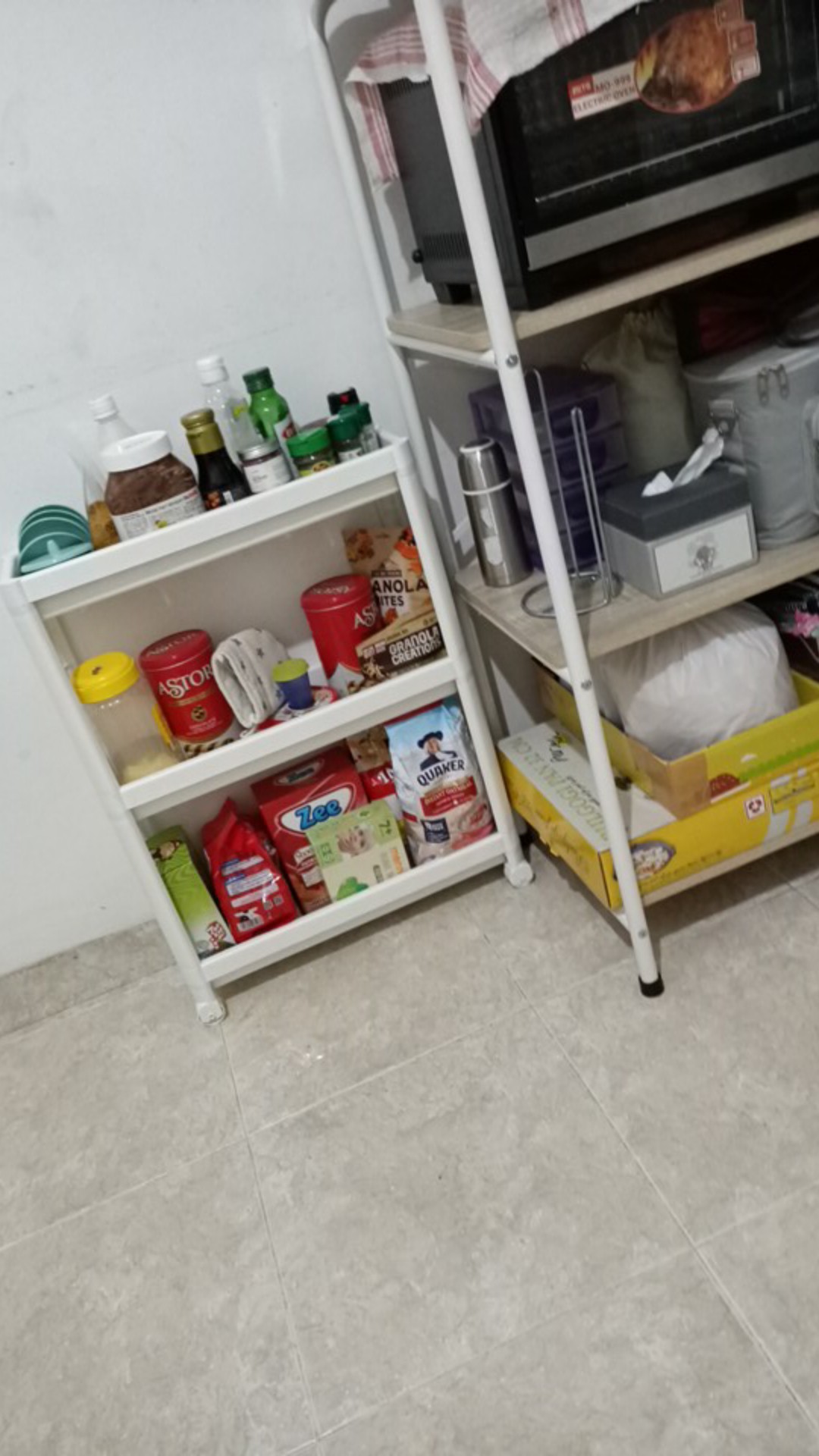 Troli Dapur / Troli Kamar Mandi Serbaguna, Peralatan Kamar Mandi 54cm  Putih Ve1470