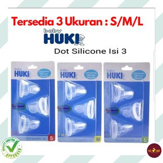 HUKI Dot Gepeng Dot Bulat Orthodontic Silicone Nipples isi 1 dan isi 3 DOT Bayi