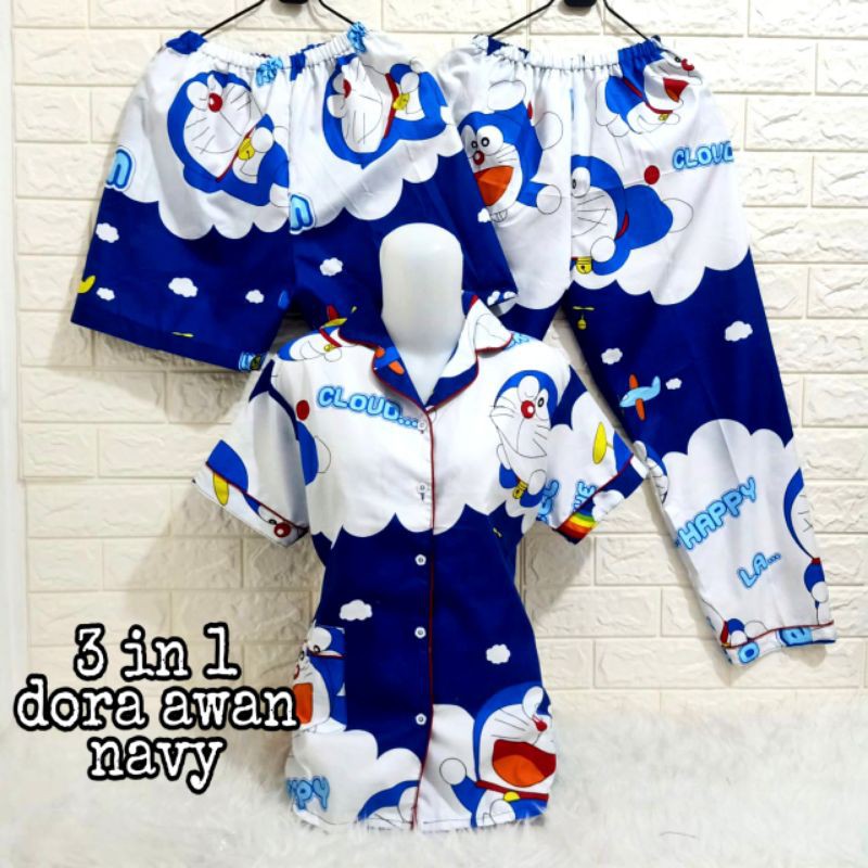 Piyama 3 in 1 dewasa fit to XL /motif karakter