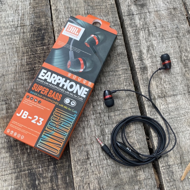 HANDSFREE - HEADSET - EARPHONE JB23 EXTRA BASS STEREO KUALITAS BAGUS KABEL TALI SEPATU