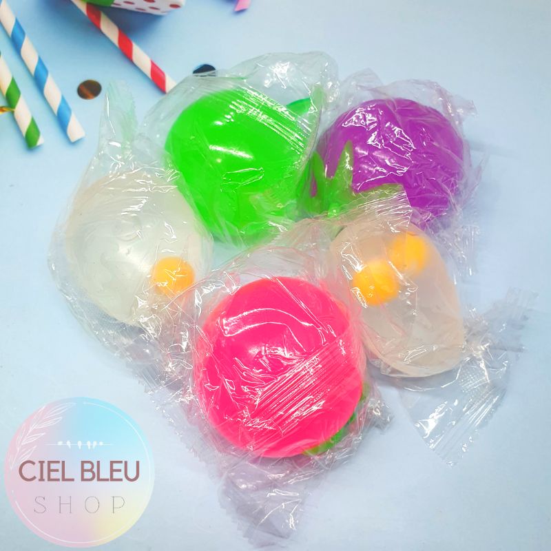 Splat Toys / Bola Squishy Air Stress Ball / TOMAT TELOR Mainan Bantingan Kembali Wujud Semula / CIEL BLEU SHOP