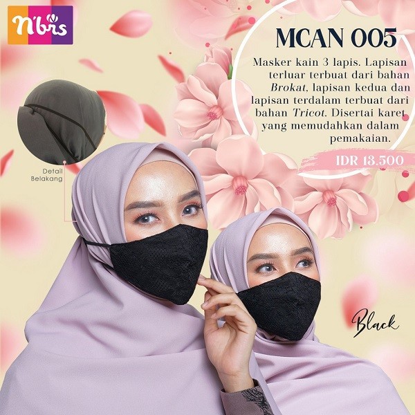 READY MASKER KAIN 3 LAPIS BRUKAT BORDIR CANTIK HIJAB BY NIBRAS I MCAN 001A MCAN 001B KIDS | MCAN 005