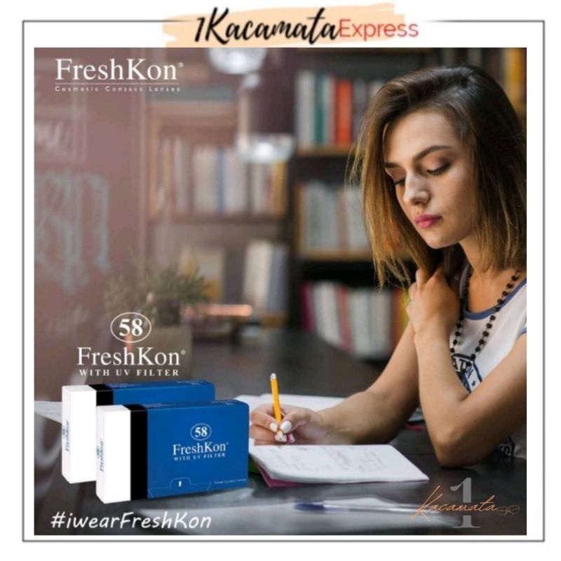 Freshkon 58 With UV Filter Softlens bening Monthly bulanan