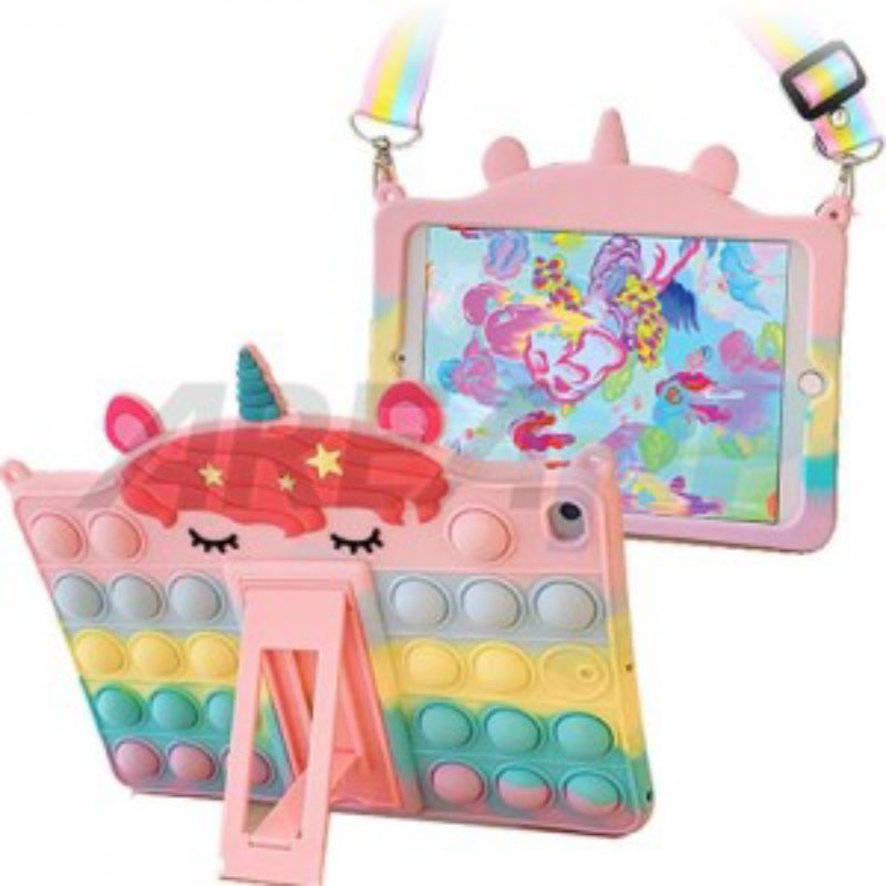 Unicorn Pop It Bubble Rainbow H Case Casing Cover Anak Kids iPad Mini 1,2,3 7.9