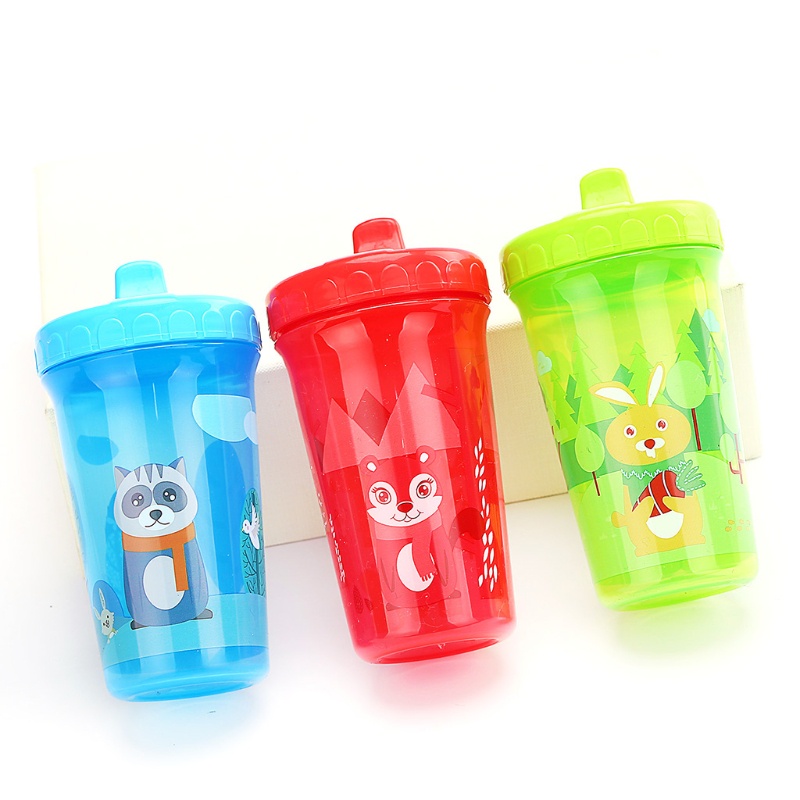 Mary Botol Minum Bayi / Anak Motif Kelinci Racoon Anti Bocor / Jatuh 300ml