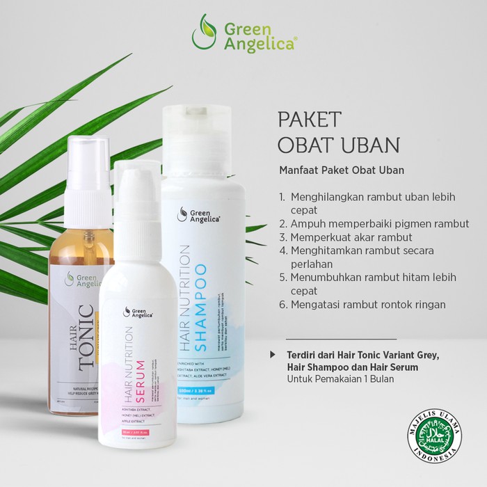 PAKET UBAN UBAN PENGHITAM RAMBUT GREEN ANGELICA TANPA SEMIR