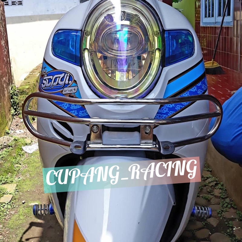 Variasi Scoopy Dudukan plat nomer scoopy variasi / Grill depan scoopy  aksesories motor scopy tameng